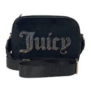 Juicy Couture Obsession Crossbody Camera Bag Black Velour NWT